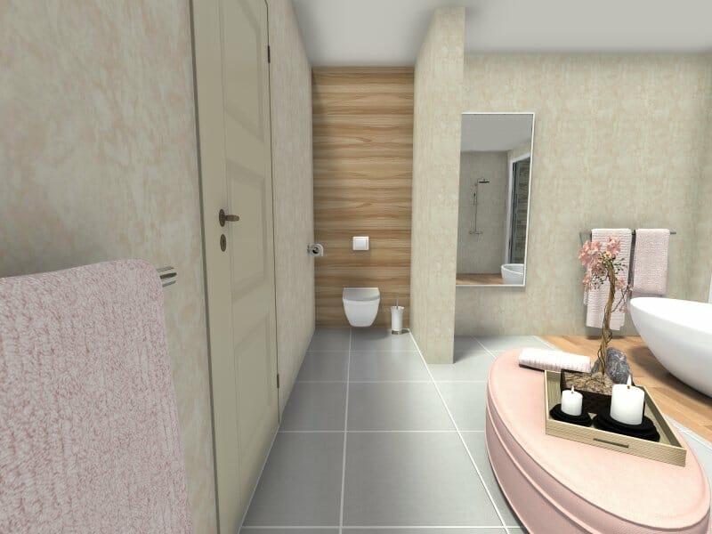 Zen bathroom interior with light colors