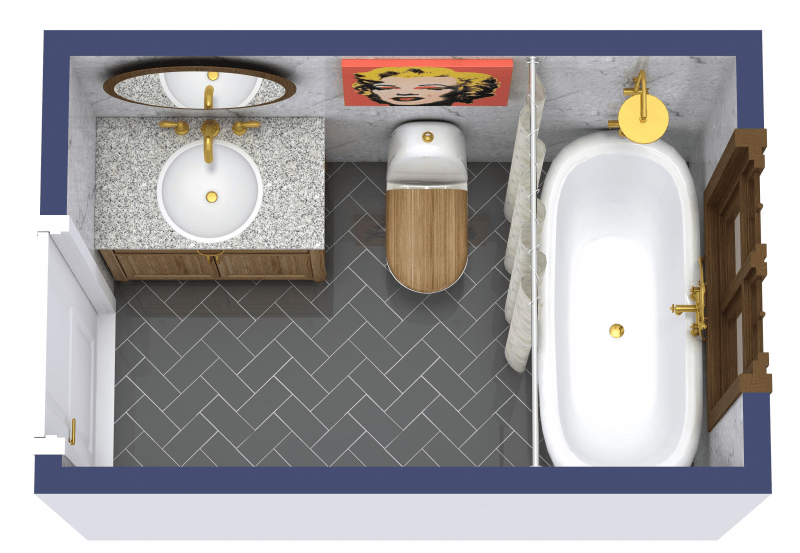 3D bathroom floor plan