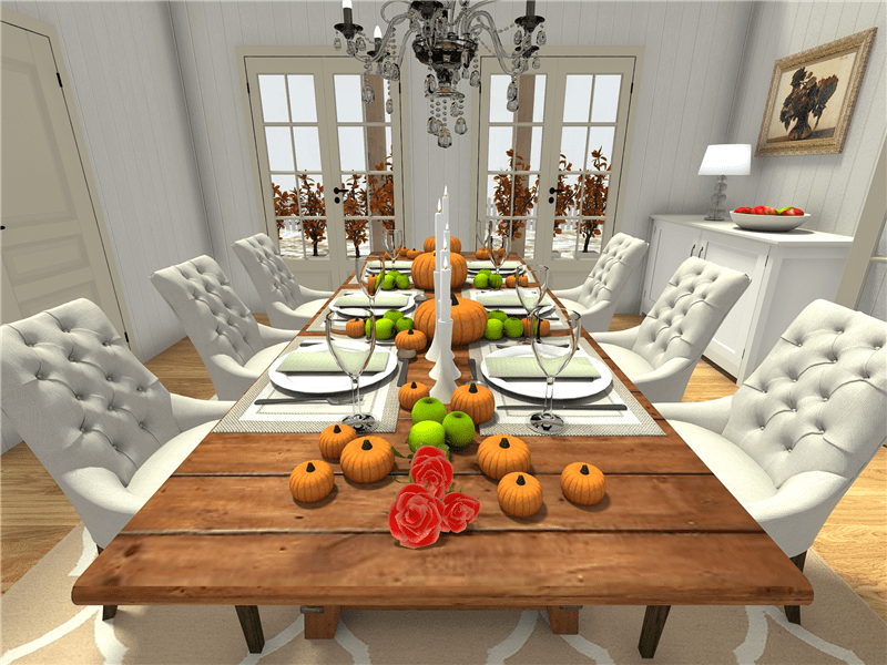 Thanksgiving and Halloween tablescape