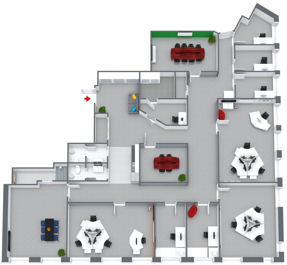 Office 3D Floor Plan Examples