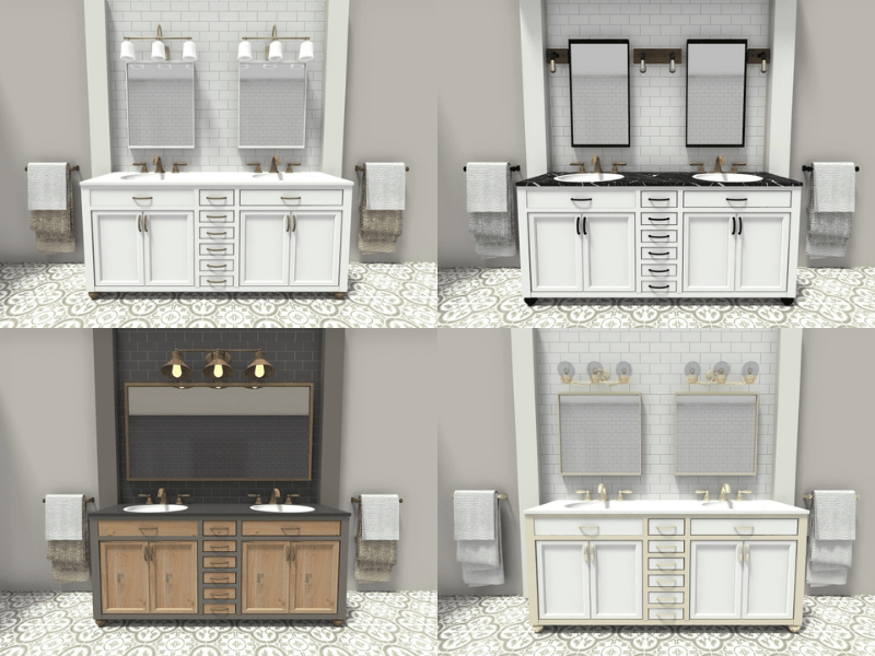 Bathroom furniture vanities in different materials
