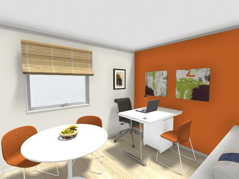 RoomSketcher Office Orange Wall